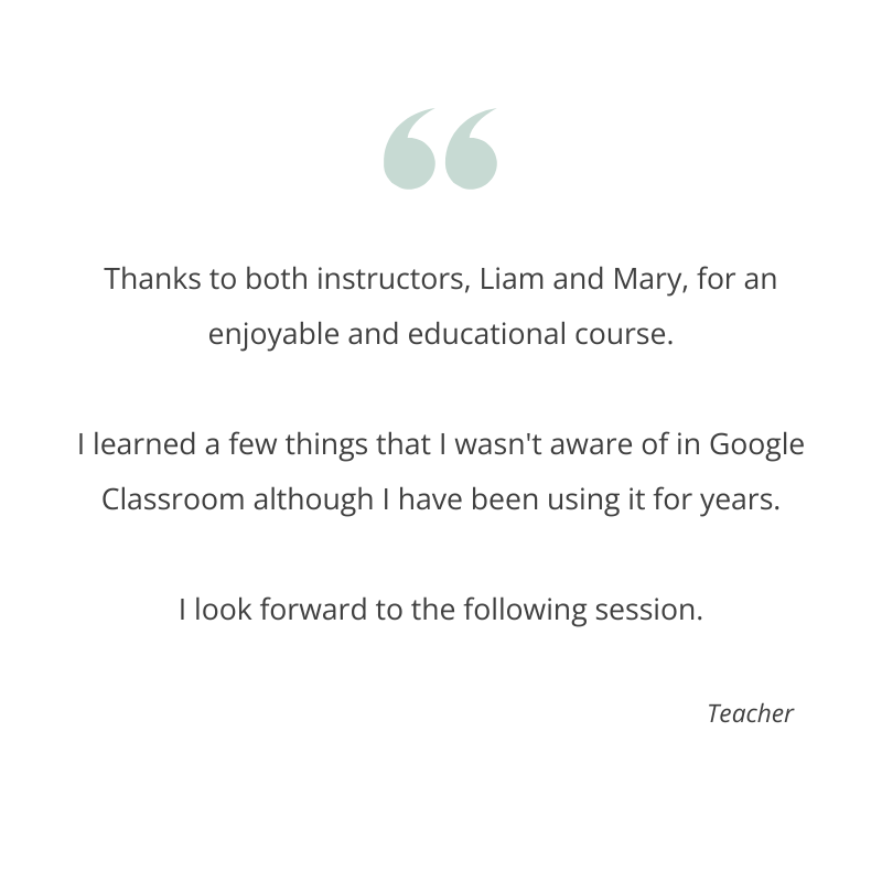 Learner Feedback Google Training Course