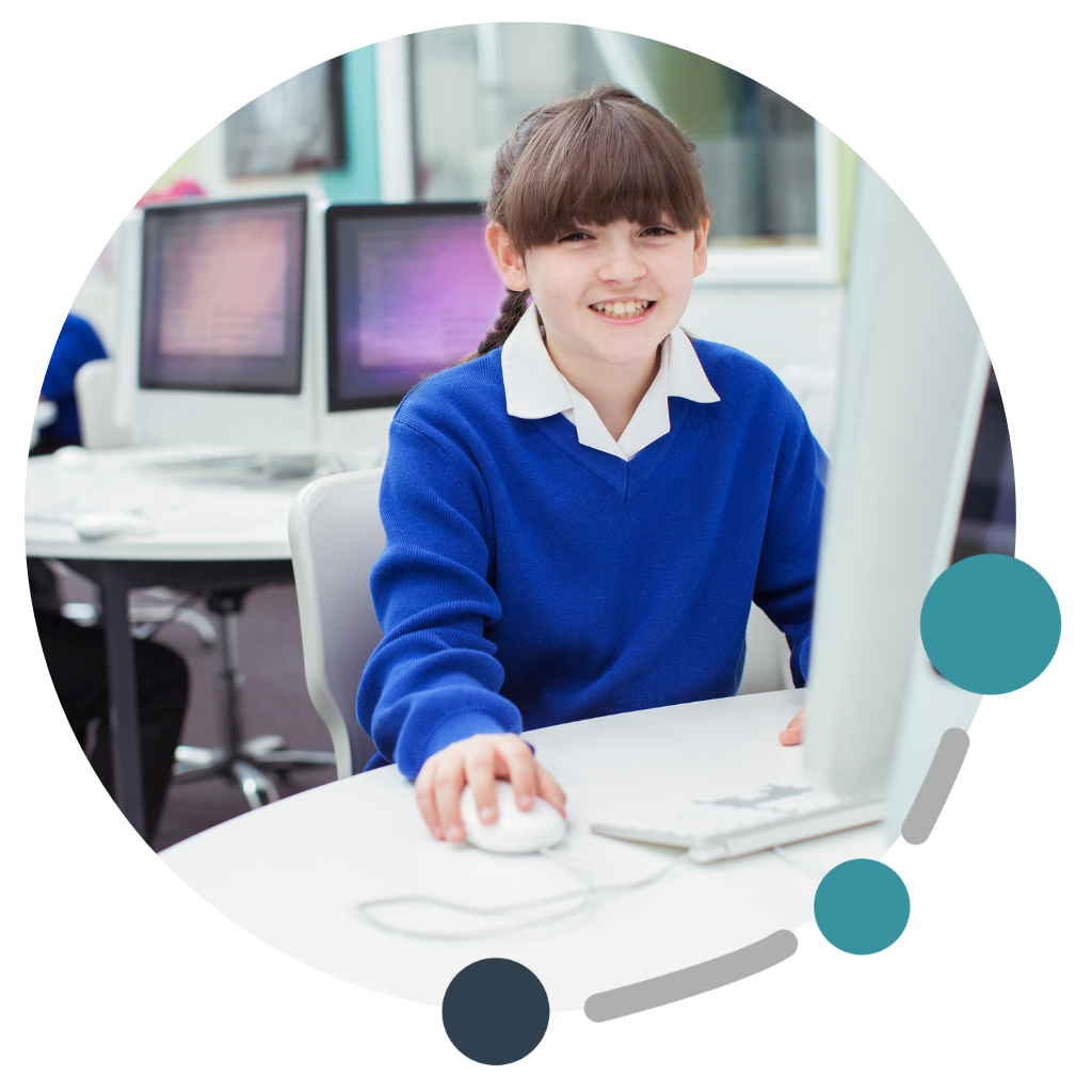 Girl working on Computer